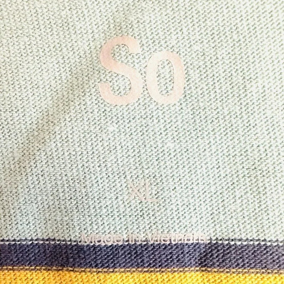 NWT SO Juniors Long Sleeve Pullover Round Neck Striped Mulit-Colored Shirt Sz XL - Picture 10 of 12